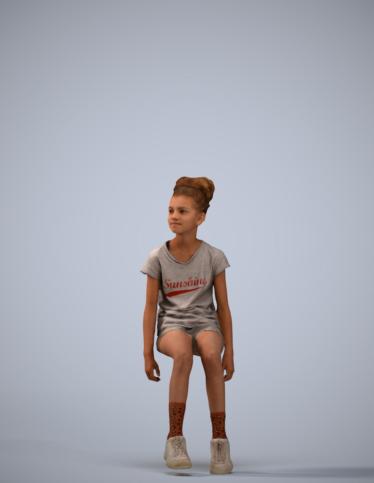 3D people model girl casual kids, scanned human for 3ds Max rendering
