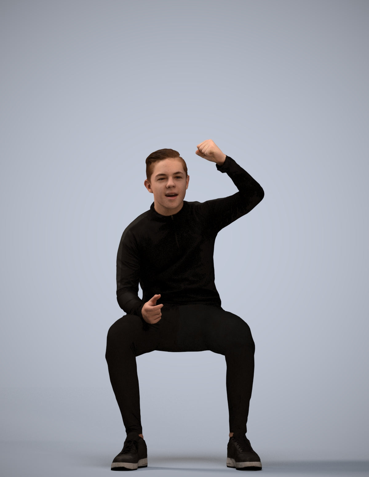 scanned 3D boy casual kids, photogrammetry people for Enscape and V-Ray