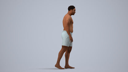 3D scanned man pool, photorealistic archviz people for Enscape and SketchUp, side view render
