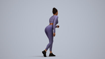 realistic 3D people woman sport, render-ready for V-Ray and Corona, FBX OBJ, side view render