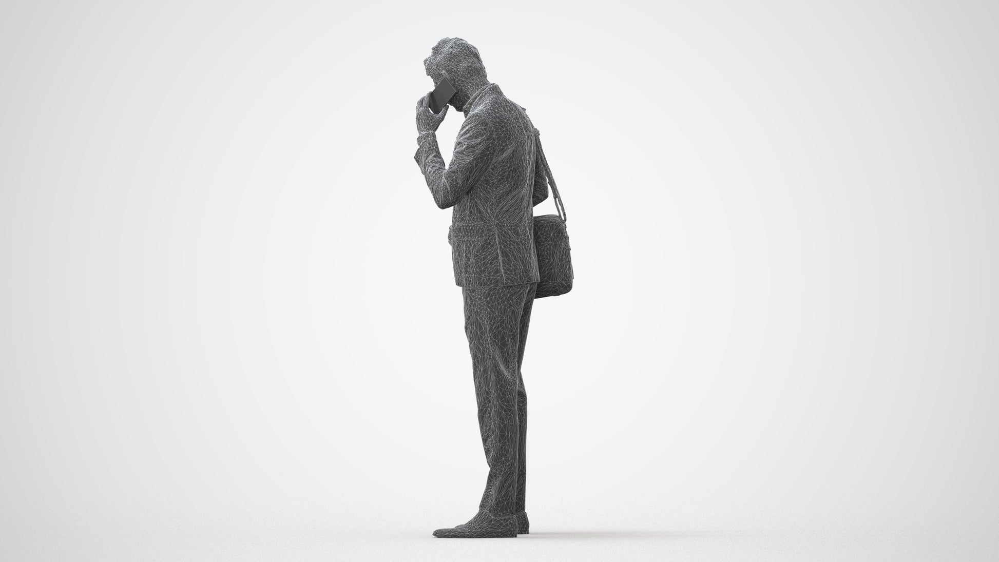 3D human model man business, photogrammetry scanned person for archviz, square thumbnail