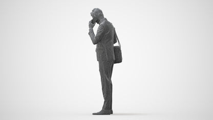 3D human model man business, photogrammetry scanned person for archviz, square thumbnail