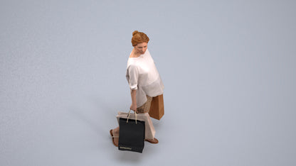 3D people model man formal shopping, scanned human for 3ds Max rendering, back view render
