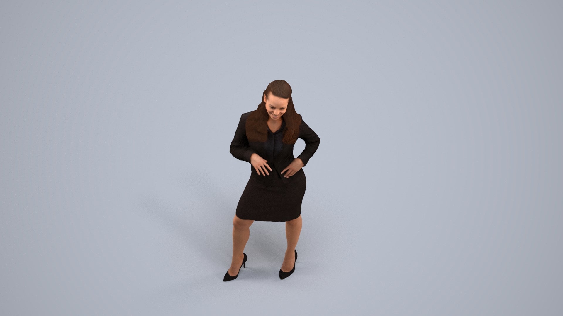 photogrammetry 3D woman business, realistic human model archviz FBX, back view render