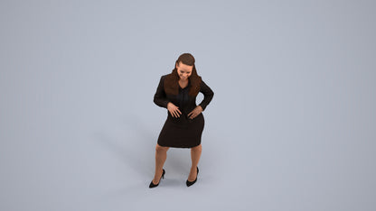 photogrammetry 3D woman business, realistic human model archviz FBX, back view render