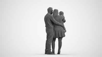realistic 3D people girl casual standing, render-ready for V-Ray and Corona, FBX OBJ, wireframe front view