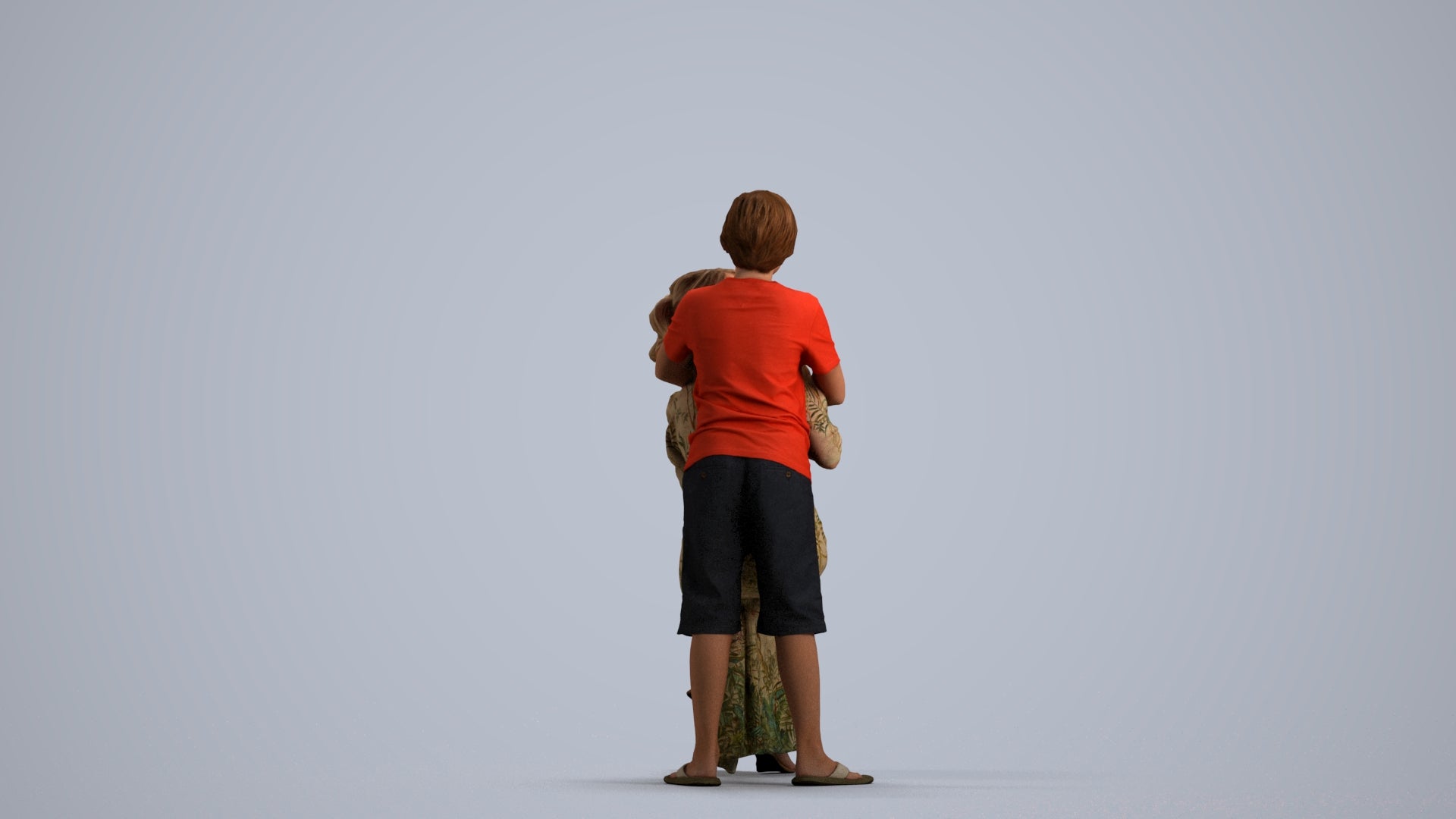 realistic 3D human girl casual kids, archviz people FBX OBJ for Blender, front view render