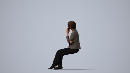 photogrammetry 3D woman business, realistic human model archviz FBX, three-quarter view render