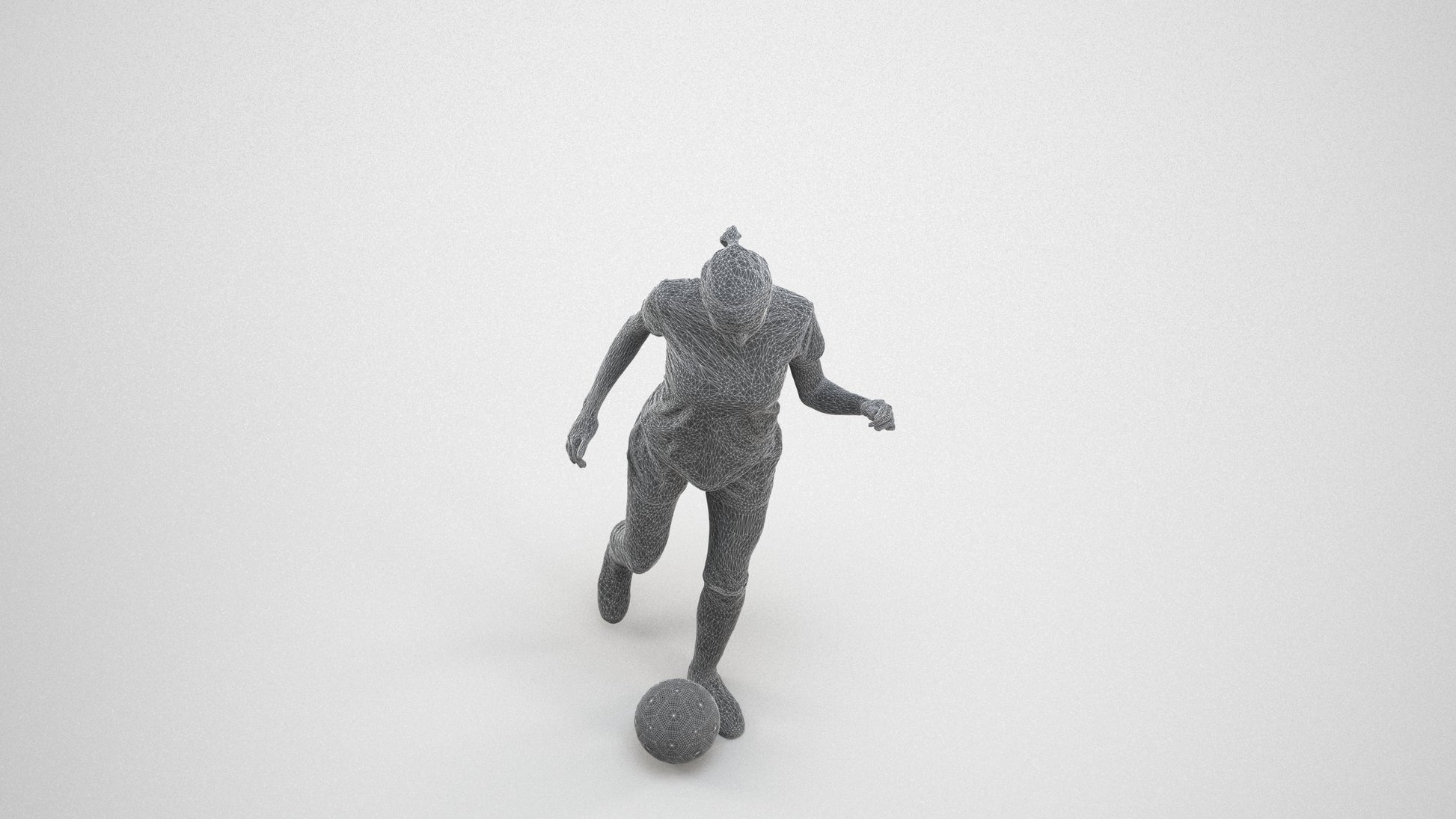 realistic 3D woman sport, scanned archviz people for Blender and 3ds Max, wireframe three-quarter view