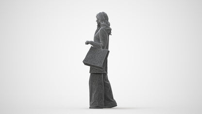 realistic 3D people woman casual walking, render-ready for V-Ray and Corona, FBX OBJ, square thumbnail