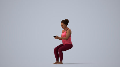 photogrammetry 3D woman sport, realistic human model archviz FBX, three-quarter view render