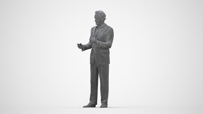 realistic 3D people man business, render-ready for V-Ray and Corona, FBX OBJ, wireframe back view