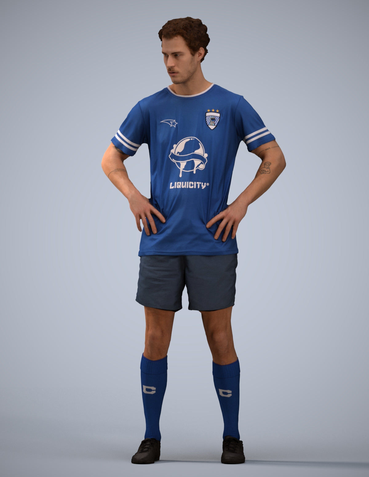 3D scanned man sport, photorealistic archviz people for Enscape and SketchUp