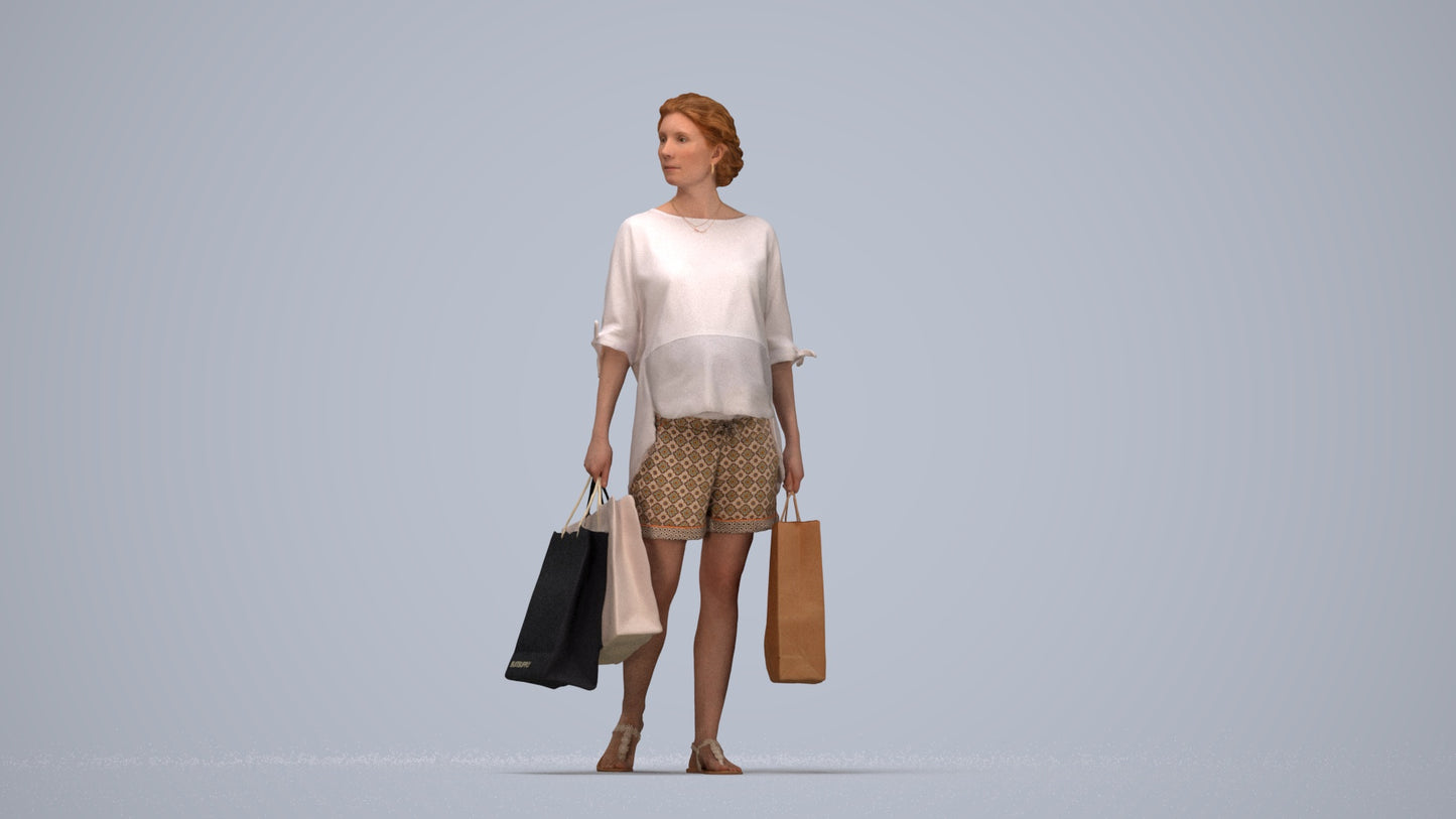 3D people model man formal shopping, scanned human for 3ds Max rendering, top-down view render