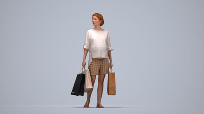 3D people model man formal shopping, scanned human for 3ds Max rendering, top-down view render