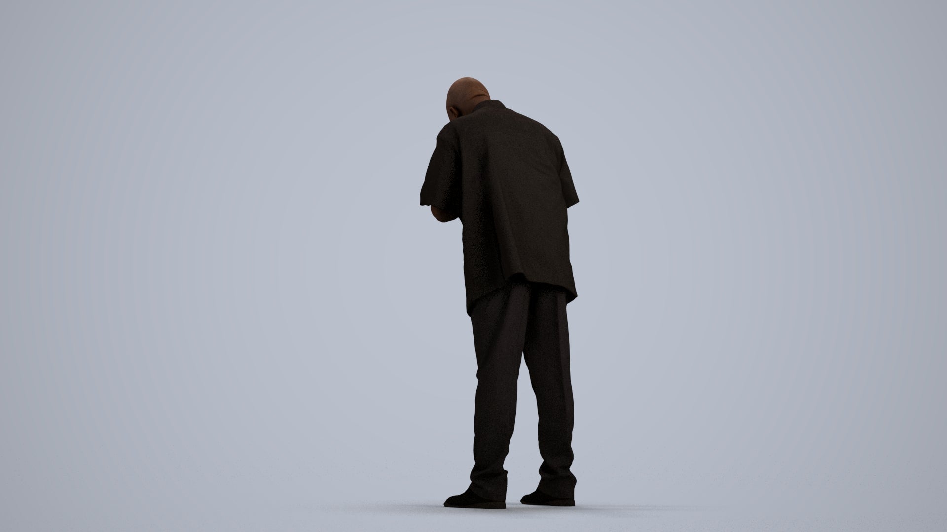3D people model man hospitality, scanned human for 3ds Max rendering, front view render