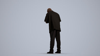 3D people model man hospitality, scanned human for 3ds Max rendering, front view render