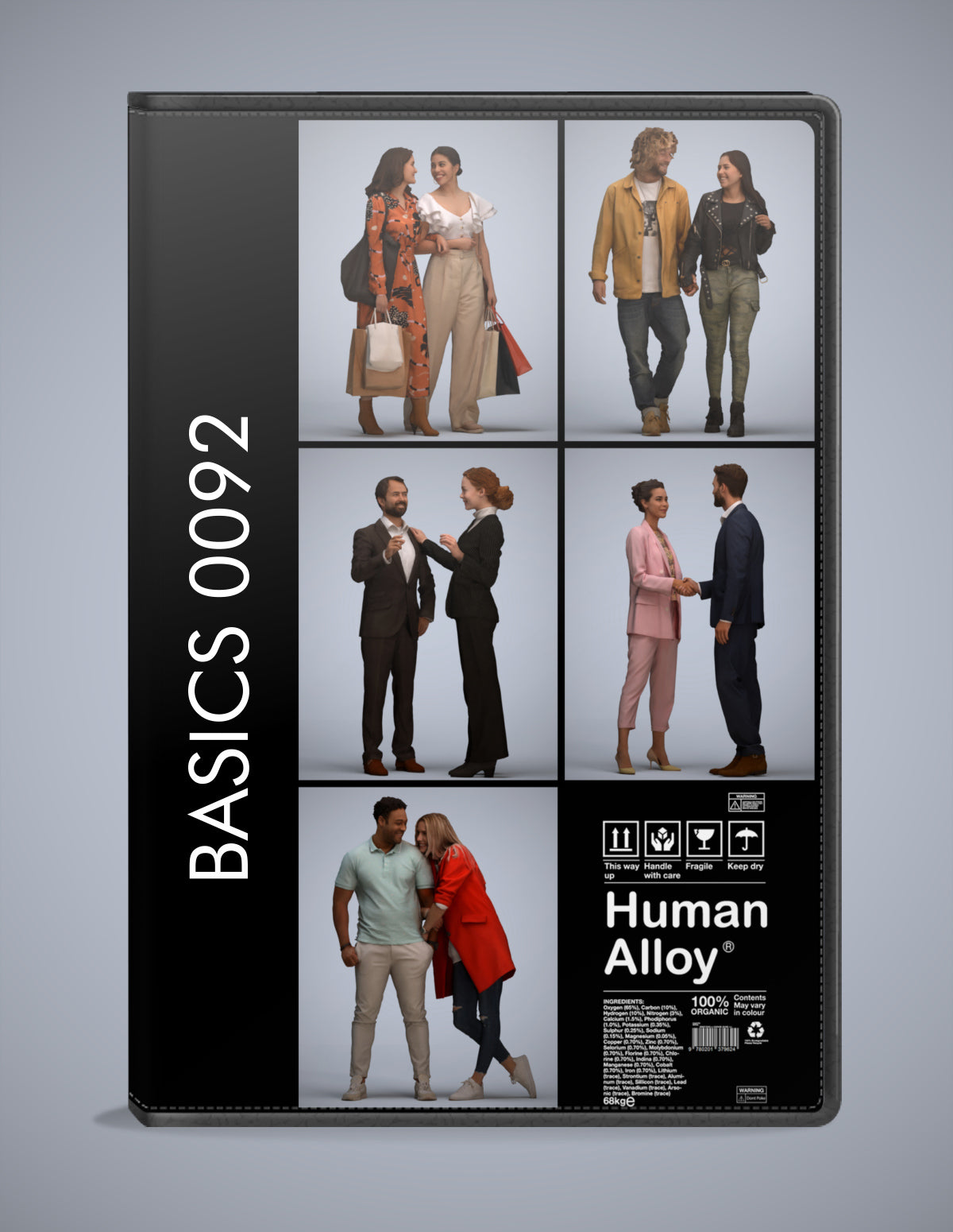 realistic 3D humans shopping pack, 5 archviz people FBX OBJ for Blender