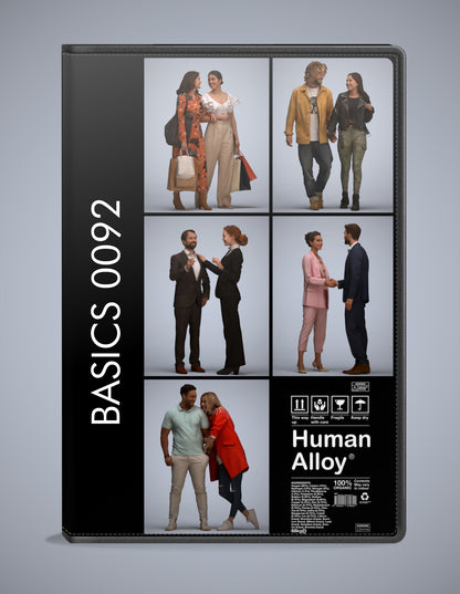 realistic 3D humans shopping pack, 5 archviz people FBX OBJ for Blender
