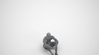 photogrammetry 3D man pool, realistic human model archviz FBX, wireframe three-quarter view