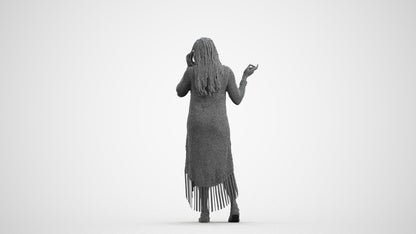 photogrammetry 3D woman casual standing, realistic human model archviz FBX, wireframe front view
