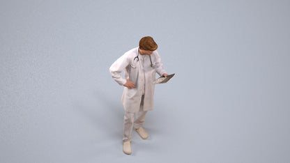 photogrammetry 3D man standing, realistic human model archviz FBX, back view render