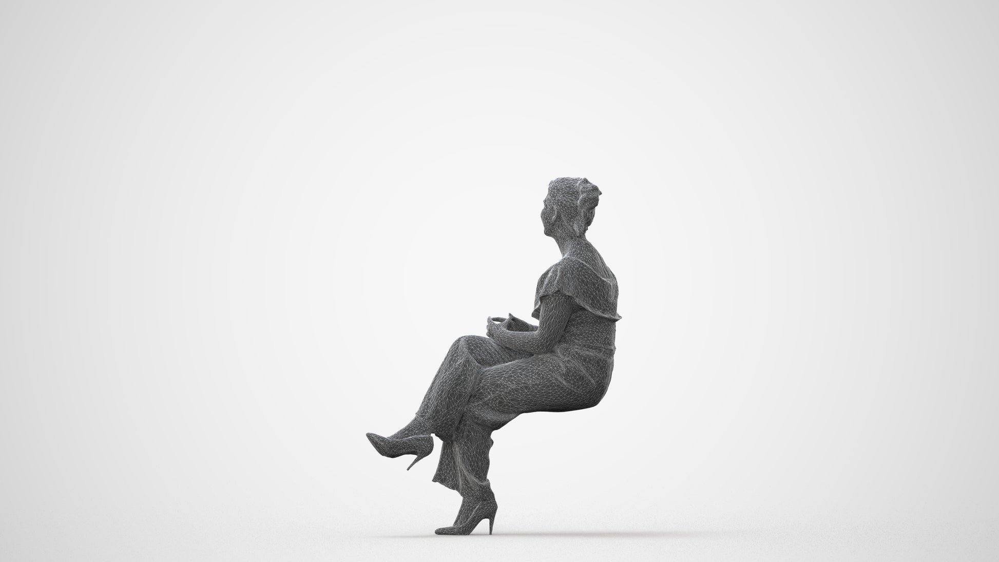3D scanned woman business casual, photorealistic archviz people for Enscape and SketchUp, square thumbnail