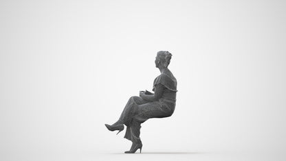 3D scanned woman business casual, photorealistic archviz people for Enscape and SketchUp, square thumbnail