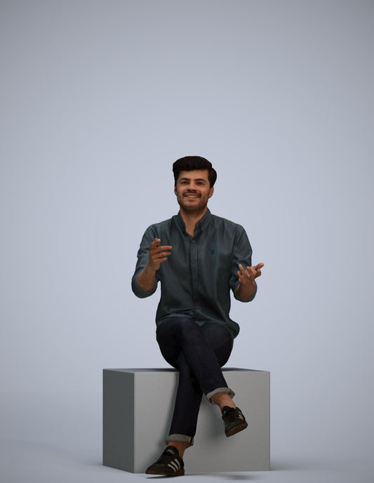 photogrammetry 3D man casual pool, realistic human model archviz FBX