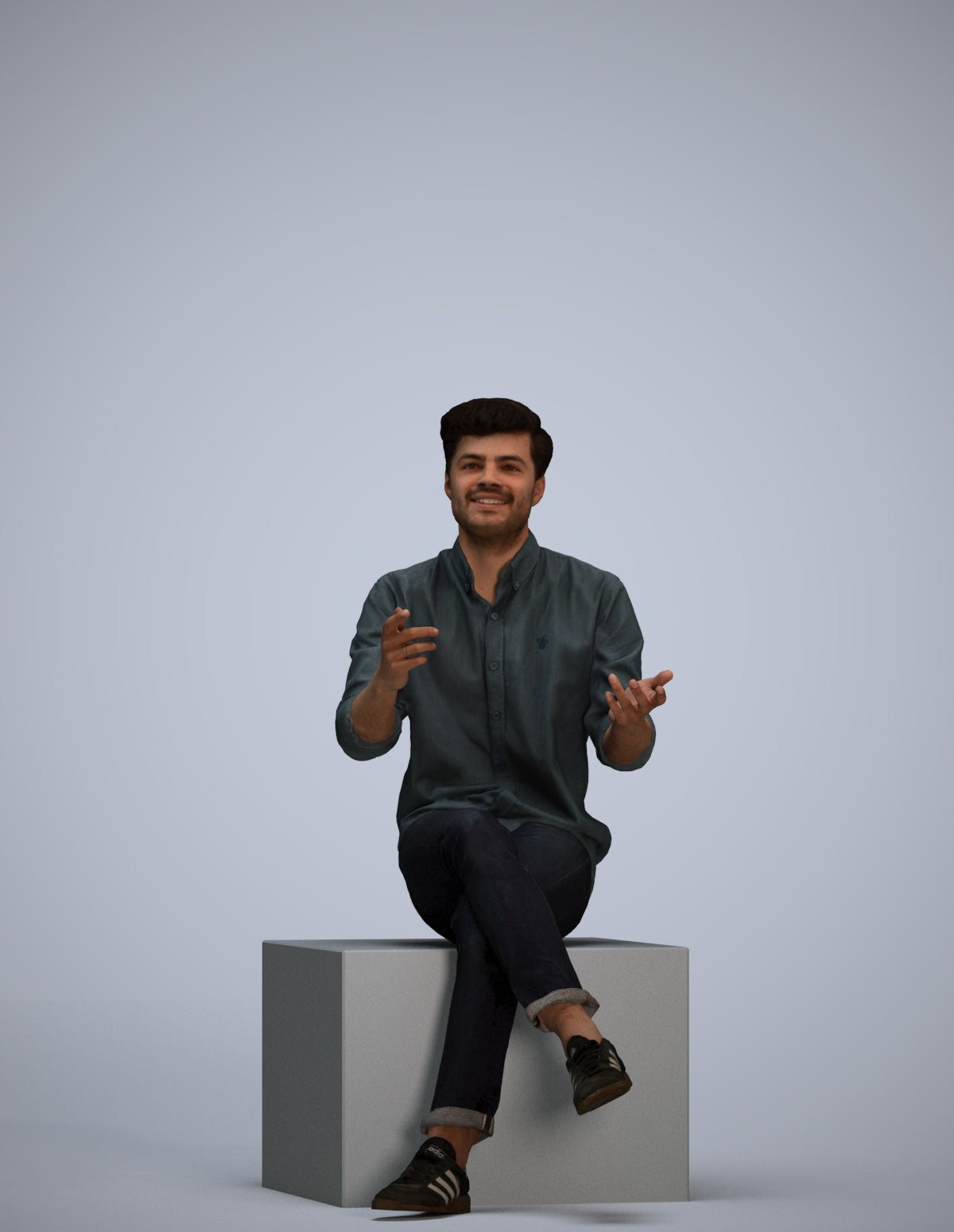 photogrammetry 3D man casual pool, realistic human model archviz FBX