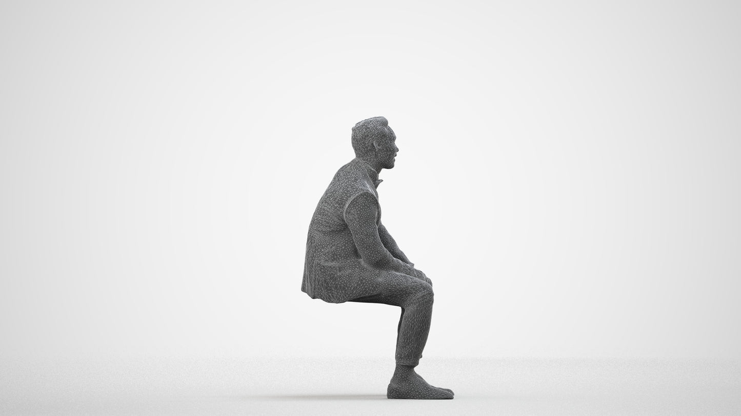 realistic 3D people man formal formalaffairs, render-ready for V-Ray and Corona, FBX OBJ, wireframe side view
