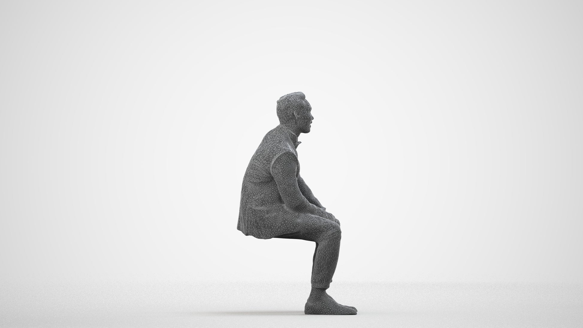 realistic 3D people man formal formalaffairs, render-ready for V-Ray and Corona, FBX OBJ, wireframe side view