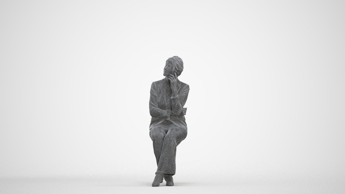 photogrammetry 3D woman business, realistic human model archviz FBX, three-quarter front view render