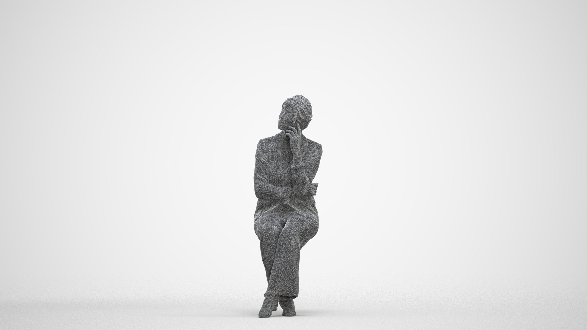 photogrammetry 3D woman business, realistic human model archviz FBX, three-quarter front view render