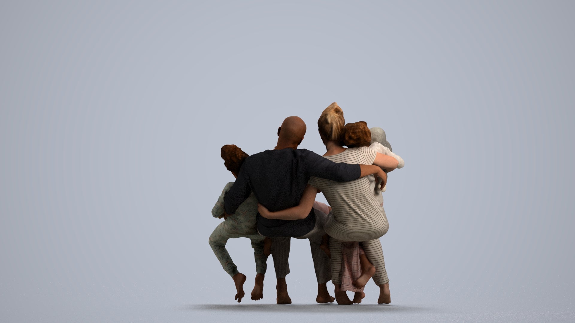 scanned 3D girl casual kids, photogrammetry people for Enscape and V-Ray, front view render