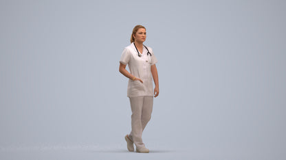 scanned 3D woman standing, photogrammetry people for Enscape and V-Ray, standing pose render