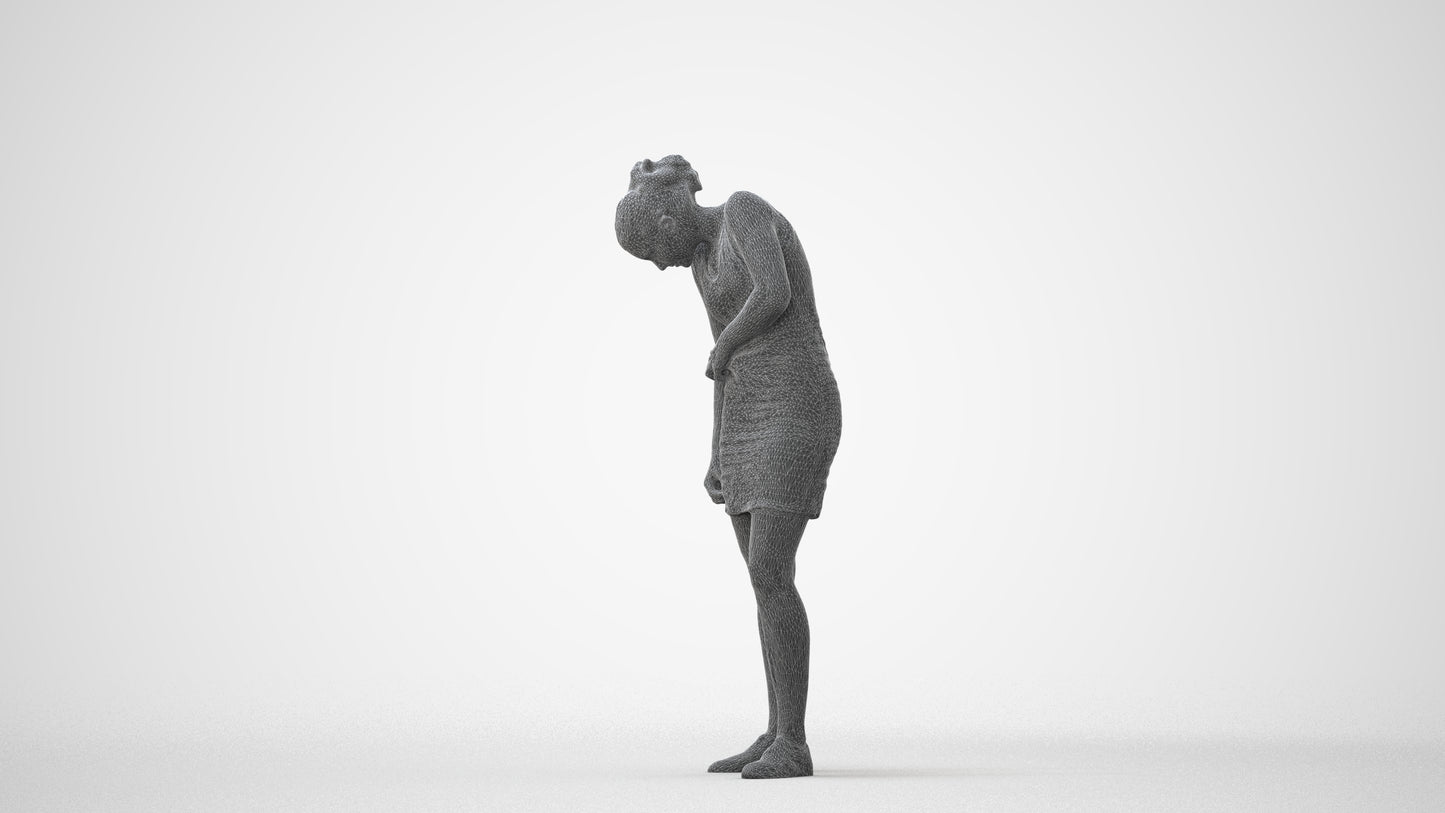 realistic 3D human girl casual kids, archviz people FBX OBJ for Blender, square thumbnail
