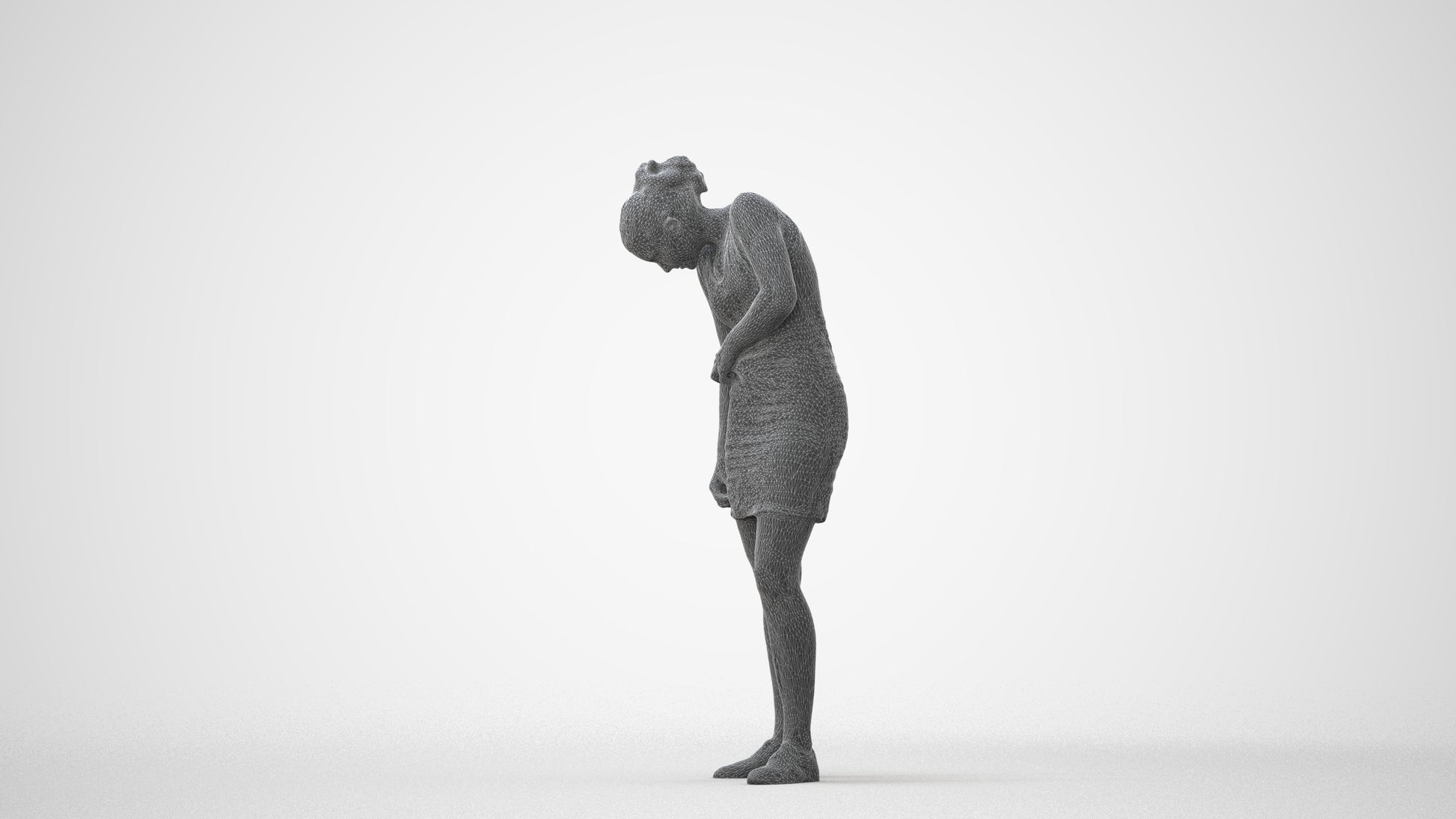 realistic 3D human girl casual kids, archviz people FBX OBJ for Blender, square thumbnail