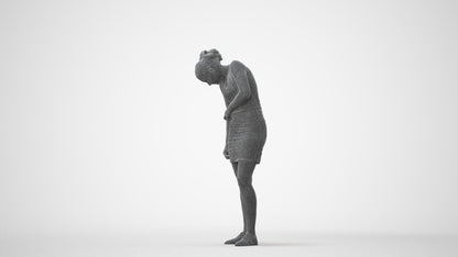 realistic 3D human girl casual kids, archviz people FBX OBJ for Blender, square thumbnail
