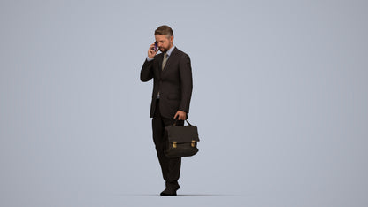 realistic 3D human man business, archviz people FBX OBJ for Blender, top-down view render