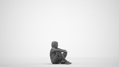photogrammetry 3D boy kids, realistic human model archviz FBX, wireframe side view