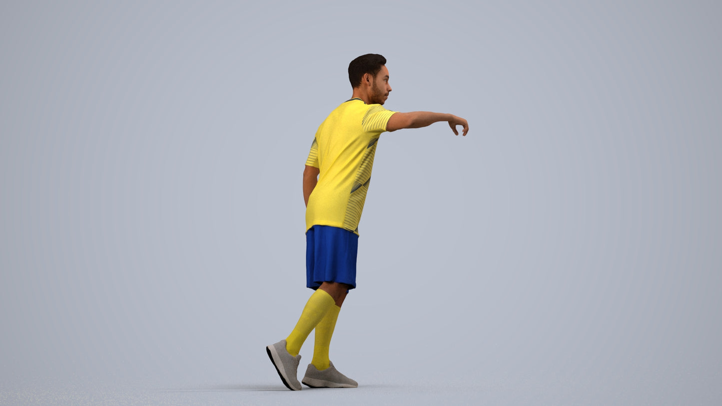 realistic 3D people man sport, render-ready for V-Ray and Corona, FBX OBJ, side view render