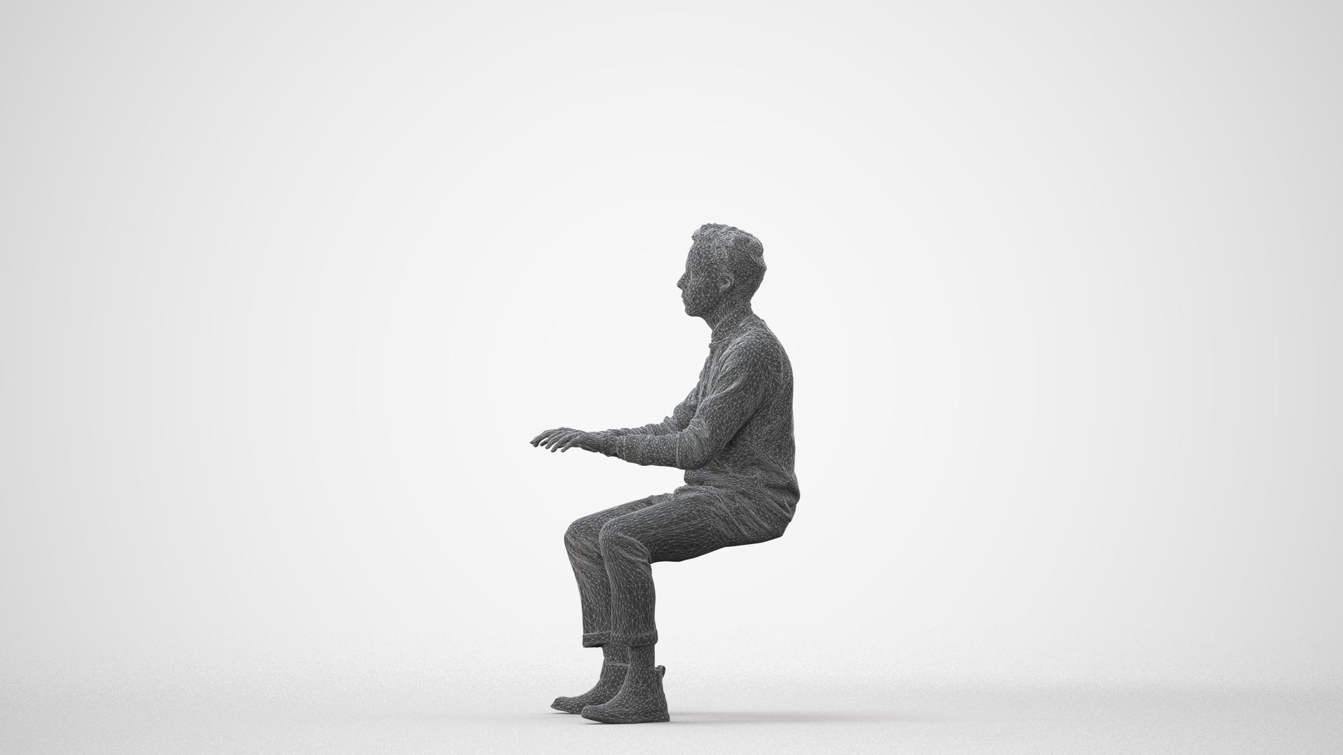 realistic 3D human man casual business, archviz people FBX OBJ for Blender, square thumbnail