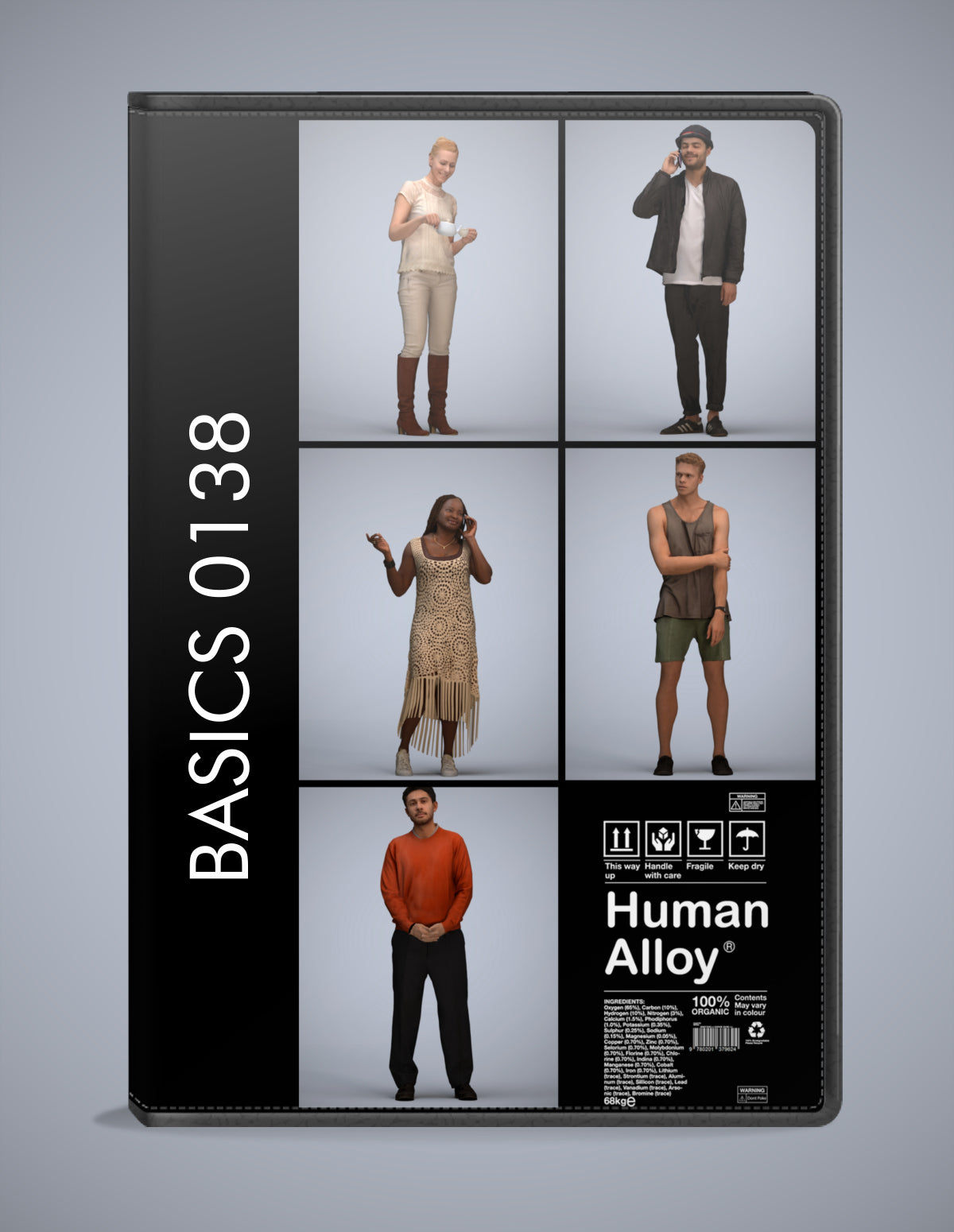 realistic 3D humans standing pack, 5 archviz people FBX OBJ for Blender