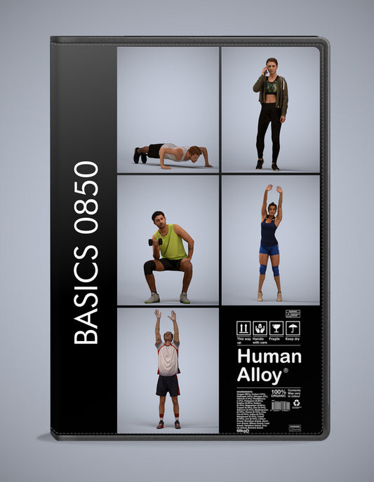 realistic 3D humans sport pack, 5 archviz people FBX OBJ for Blender