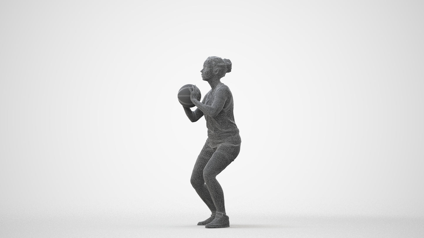 photogrammetry 3D woman sport, realistic human model archviz FBX, square thumbnail