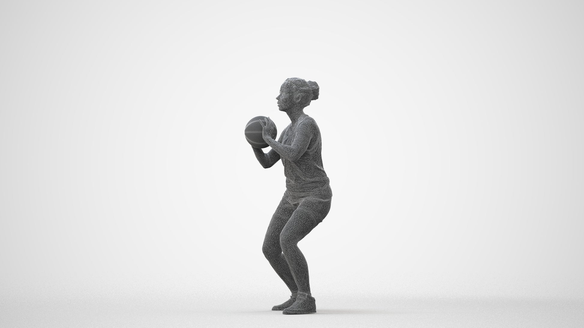 photogrammetry 3D woman sport, realistic human model archviz FBX, square thumbnail