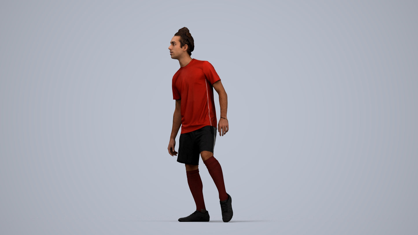 realistic 3D human man sport, archviz people FBX OBJ for Blender, top-down view render