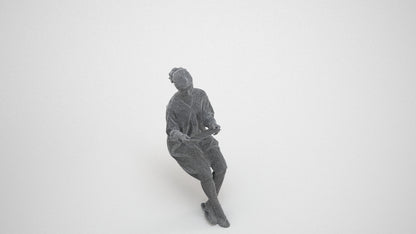 realistic 3D people girl casual kids, render-ready for V-Ray and Corona, FBX OBJ, wireframe three-quarter view