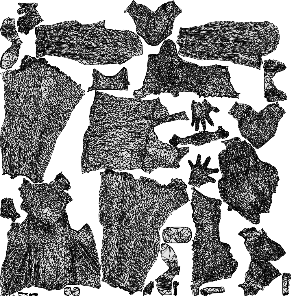 scanned 3D girl casual standing, photogrammetry people for Enscape and V-Ray, wireframe top-down view